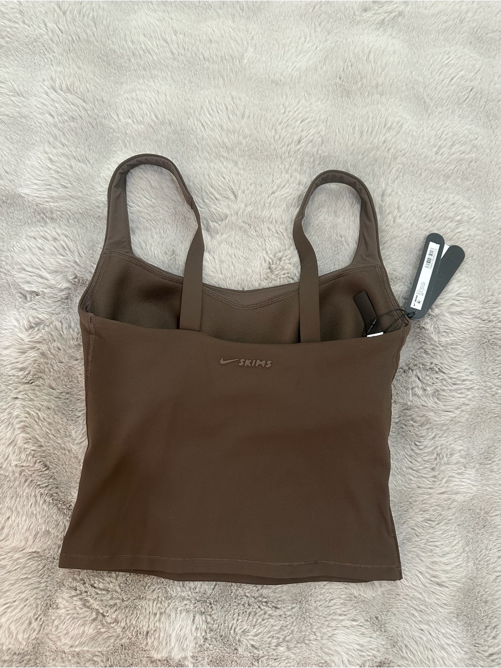 NWT NIKESKIMS SKIMS MATTE Square Neck Tank Size S Dark Sepia